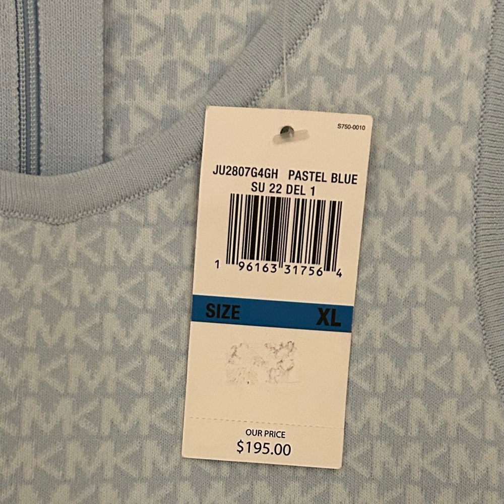 Michael Kors Light Blue MK Pattern Dress - Picture 5 of 6